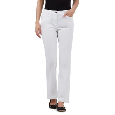 Maine New England White five pocket stretch trousers